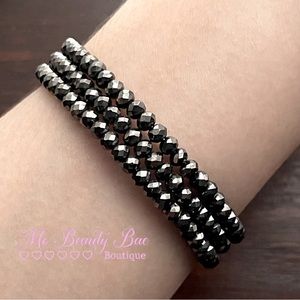 Black Crystal Beaded Bracelet